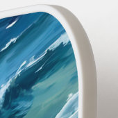 青い海波の水色 ピックルボールラケット (左詳細)