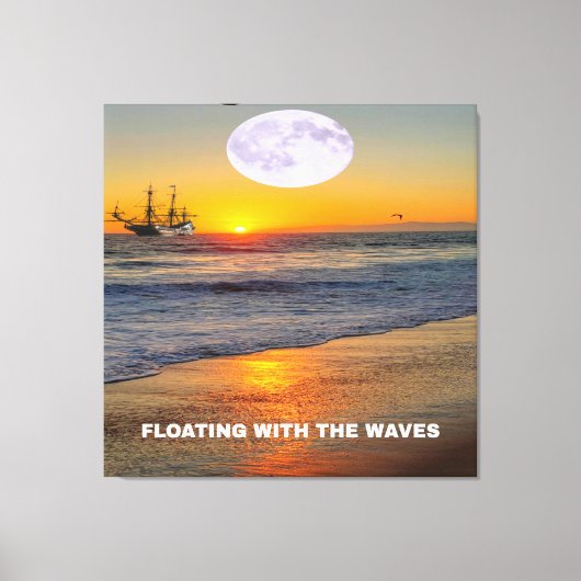 青い海波 キャンバスプリント (正面)