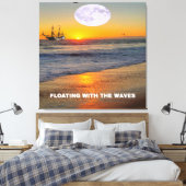 青い海波 キャンバスプリント (インサイチュ (寝室))
