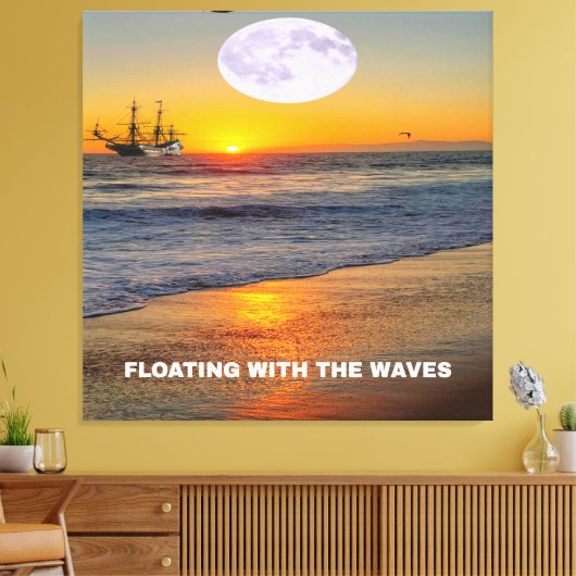 青い海波 キャンバスプリント (インサイチュ (リビング))