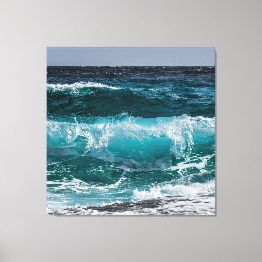 青い海波 キャンバスプリント (正面)