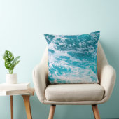 青い海波 クッション (椅子)