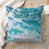 青い海波 クッション (ブランケット)