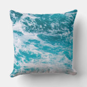 青い海波 クッション (裏面)