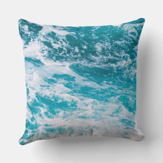 青い海波 クッション (裏面)