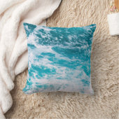 青い海波 クッション (ブランケット)
