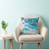 青い海波 クッション (椅子)