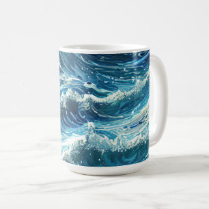 青い海波 コーヒーマグカップ