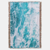 青い海波 スローブランケット (正面縦)