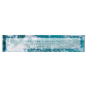 青い海波 デスクネームプレート (正面)