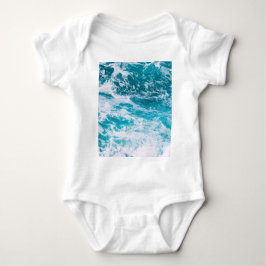 青い海波 ベビーボディスーツ