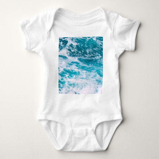 青い海波 ベビーボディスーツ (正面)