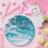 青い海波 ペーパープレート (パーティー)