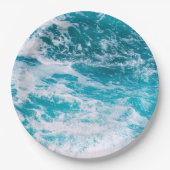 青い海波 ペーパープレート (正面)