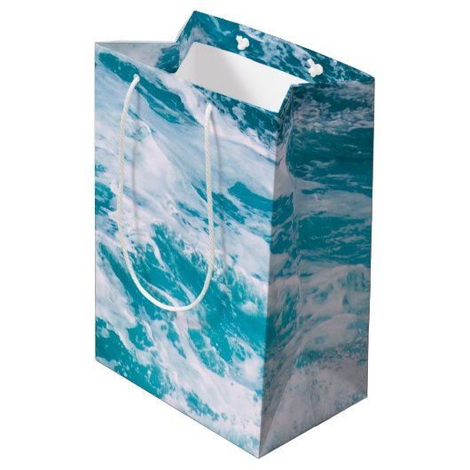 青い海波 ミディアムペーパーバッグ (裏面アングル)