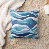 青い海波 | モダン水の色 クッション (ブランケット)