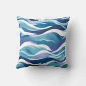 青い海波 | モダン水の色 クッション (裏面)