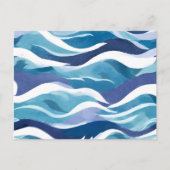 青い海波 | モダン水の色 ポストカード (正面)