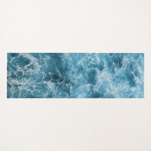 青い海波 ヨガマット (正面(横))