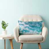 青い海波 ランバークッション (椅子)