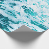青い海波，海スプレー，サーフィン，自然 ラッピングペーパー (角)