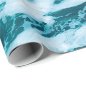 青い海波，海スプレー，サーフィン，自然 ラッピングペーパー (ロールコーナー)