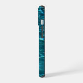青い海洋の波をカスタマイズ iPhone 15ケース (左側面)