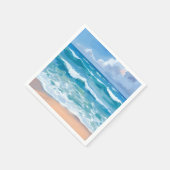 青い海洋の波 | 海の水彩画  スタンダードカクテルナプキン (角)