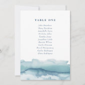 青い海結婚の座席表カード 招待状 (正面)