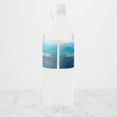 青い海結婚波の水瓶ラベル ペットボトルラベル (裏面)