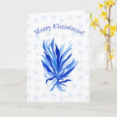 青い海草の星-カスタム名 カード (黄色い花)