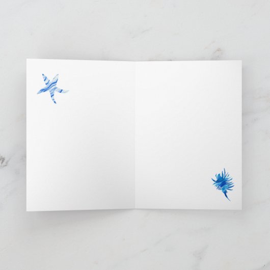 青い海藻ヒトデ名前をカスタムする カード (内部)