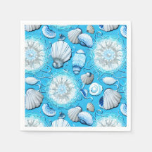 青い海貝の模様