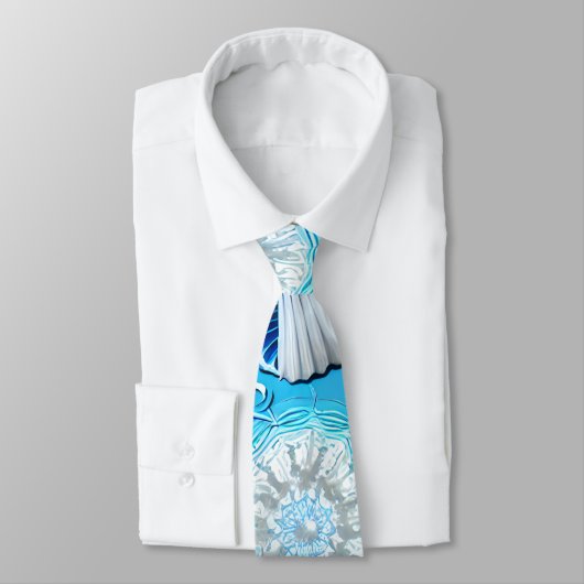 青い海貝の模様 ネクタイ (タイ)