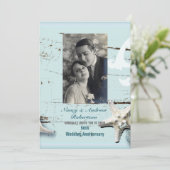 青い海貝殻ビーチ 50周年結婚記念日 招待状 (スタンド正面)