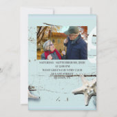 青い海貝殻ビーチ 50周年結婚記念日 招待状 (裏面)