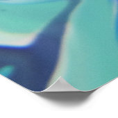 青い海軍の流体抽象現代大理石の渦巻きアート ポスター (角)