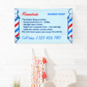 青い海軍の赤いポール供給サービス理容室 横断幕 (インサイチュ)