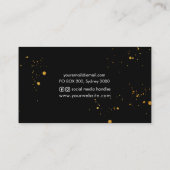 青い海軍水彩画の金ゴールドのsplatsの名刺 名刺 (裏面)