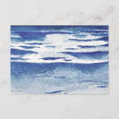 青い海辺のウェディングシャワー 保存日付 エンクロージャーカード (裏面)