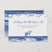 青い海辺の海岸料理 ブライドのためのレシピ エンクロージャーカード (正面/裏面)