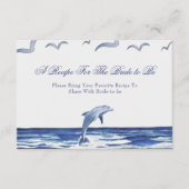 青い海辺の海岸料理 新婦のためのレシピ エンクロージャーカード (正面)