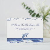 青い海辺の海岸料理 新婦のためのレシピ エンクロージャーカード (スタンド正面)