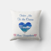 青い海|のハート|の装飾用クッション クッション (裏面)