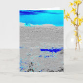青い海 カード (黄色い花)