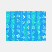 青い海 フリースブランケット (正面(横))