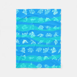 青い海 フリースブランケット