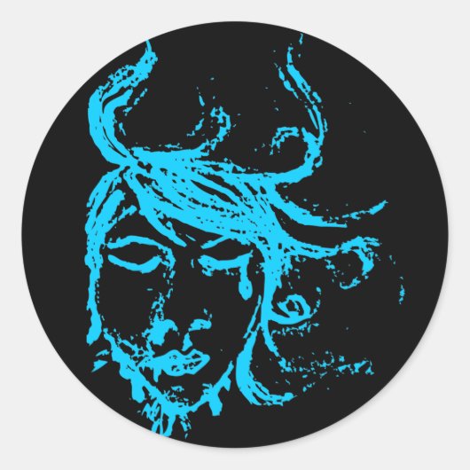 青い海 ラウンドシール (正面)