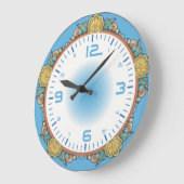 青い海 ラージ壁時計 (傾斜)