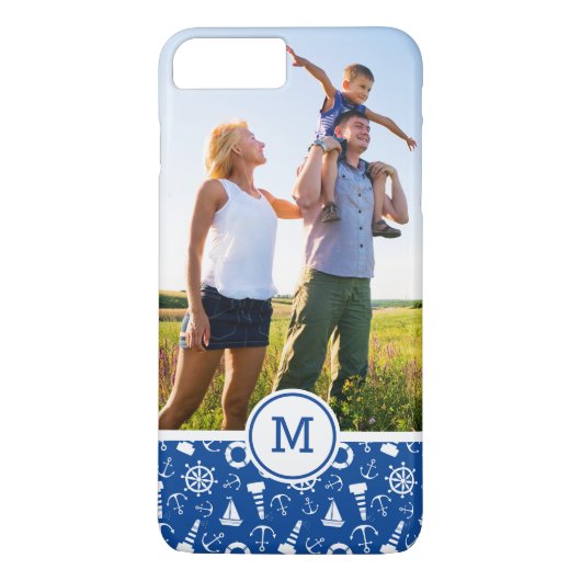 青い海Pattern|はあなたのイニシャルを加えます Case-Mate iPhoneケース (裏面)